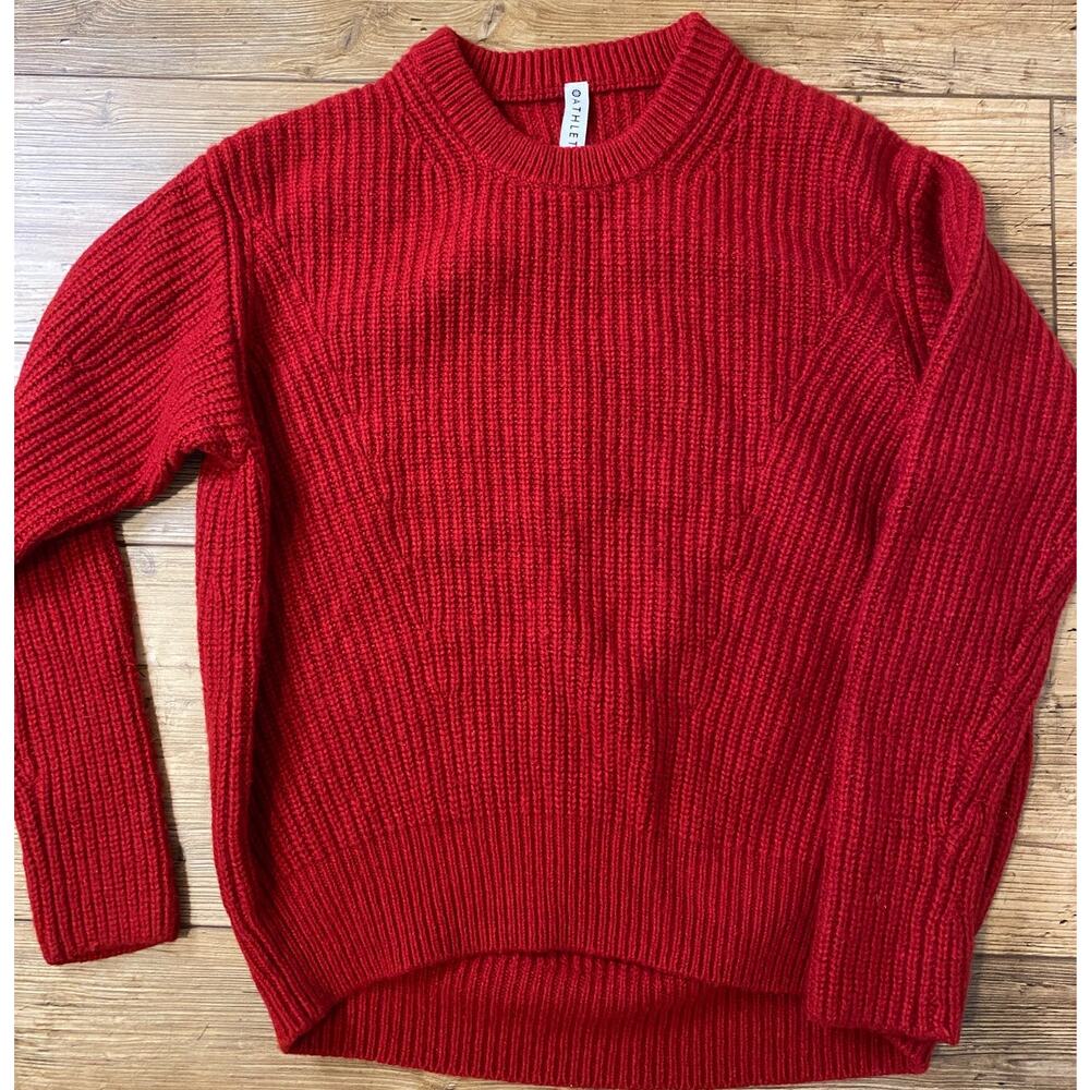 Athleta Cascade Crewneck Red Sweater Size XS - Picture 2 of 7